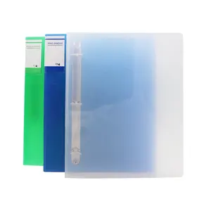 定制Colour透明PP塑料A4 A5文件夹学校3孔环形活页夹，带徽标印刷