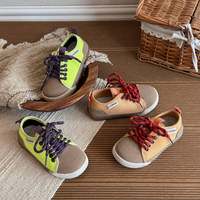 Chaussures pour enfants personnalisées en patchwork, couleur contrastée, lacets, baskets décontractées pour tout-petits