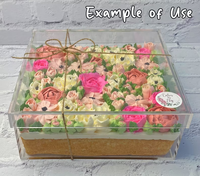 Boîte de rangement pour gâteau de mariage en acrylique transparent pliable moderne, personnalisée en usine, vente en gros