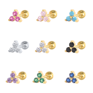 ROXI 2021, Pendientes de Plata de Ley S925 con Diseño Triangular y Diamantes, Estilo Coreano para Mujer - Product Image 1