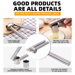Hot-selling Durable Aluminum Alloy <b>Garlic</b> Press Ginger Crusher Manual Ginger <b>Chopper</b> Herb & Spice Tool Light Vibration Surface - Product Image 2