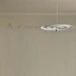 <span class=keywords><strong>Suspension</strong></span> moderne à grand disque | Lampe suspendue ultra-mince en fer avec ampoule exposée | Éclairage <span class=keywords><strong>de</strong></span> plafond minimaliste <span class=keywords><strong>pour</strong></span> la salle à manger - Product Image 6