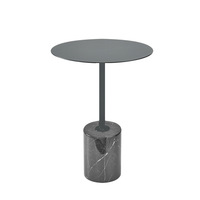 Table basse convertible en marbre nordique, table d'appoint noire, design moderne, cadre en métal durable et écologique, meubles de salon