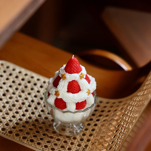Cream Strawberry Tower Scented Candle Fruit Mousse <b>Cup</b> Handmade Creative Birthday Gift Souvenir - Product Image 5