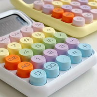 Calculadora Mecánica de 12 Dígitos, Papelería de Escritorio de Oficina en Atractivos Objetos Decorativos de Color Caramelo, 1 Unidad