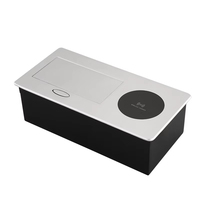 Hot Seller EU Power Conference Pop Table Charge sans fil Flip Cover Prise de table avec 2 USB-A 1 Ports USB-C en alliage d'aluminium