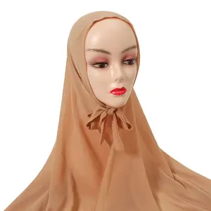 Chal de gasa con cinturón para mujeres y niñas musulmanas, hijab, bufanda de Malasia, hijab, Dubái, nuevo estilo