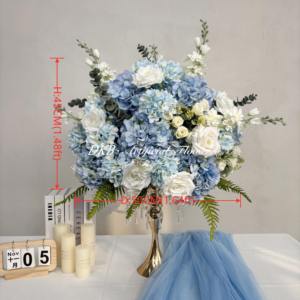 Centros <span class=keywords><strong>de</strong></span> mesa <span class=keywords><strong>de</strong></span> flores <span class=keywords><strong>de</strong></span> 50cm, arreglo <span class=keywords><strong>de</strong></span> flores <span class=keywords><strong>de</strong></span> seda blanco azul claro para boda, Baby Shower, fiesta <span class=keywords><strong>de</strong></span> Acción <span class=keywords><strong>de</strong></span> Gracias, decoración <span class=keywords><strong>de</strong></span> eventos - Product Image 2