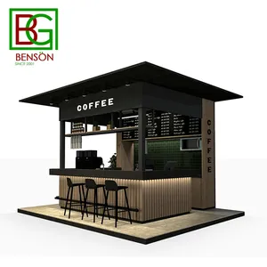 Solid Wooden Coffee Kiosk Design Drink Kiosk Work Station Best Selling Coffee Kiosk Shops