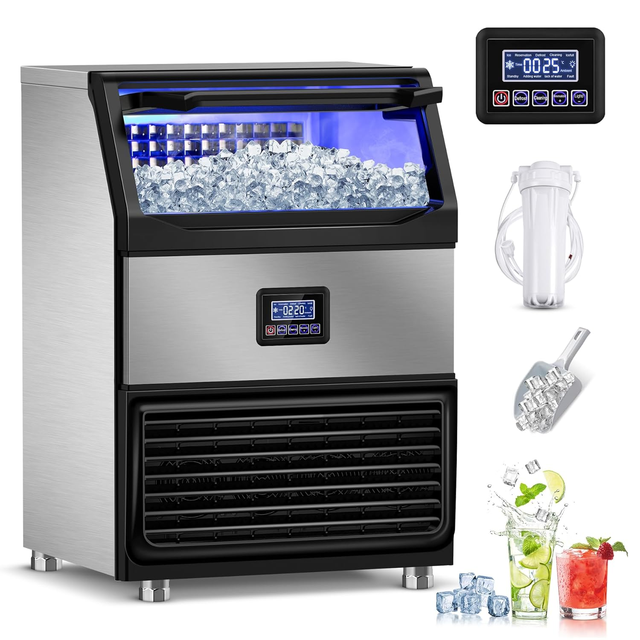 Commercial Countertop Stainless Steel Automatic 120kg Ice Cube Making Machine Electric Self-Clean Cube Ice Maker