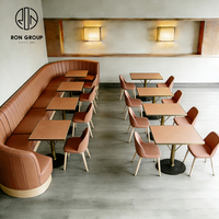 Ensemble de mobilier moderne pour café, restaurant, table et chaise demi-cercle, banquette, canapé