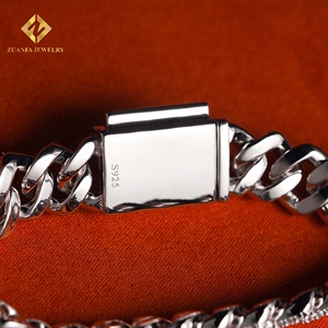 Zuanfa Lab Grown Diamond Bracelet Popular 12.3mm Cross Cuban <b>Chain</b> Cuban Link <b>Chain</b> Necklace Bracelet Men <b>Iced</b> <b>Out</b> Diamond 925 - Product Image 6