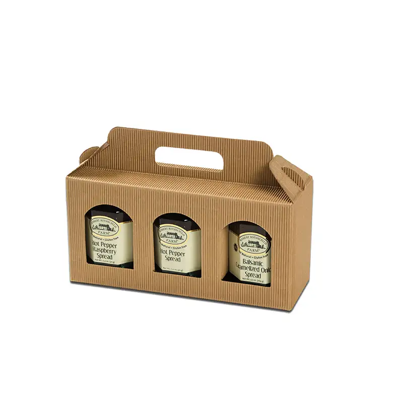 Custom bruin kraftpapier geschenkdoos pot honing verpakking jam pot geschenkdoos met handvat
