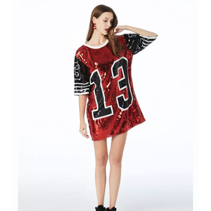 <span class=keywords><strong>Robe</strong></span> à paillettes personnalisée, <span class=keywords><strong>maillot</strong></span> <span class=keywords><strong>de</strong></span> <span class=keywords><strong>basket</strong></span>-ball à paillettes, t-shirt décontracté pour femmes, hip-hop, robes - Product Image 5