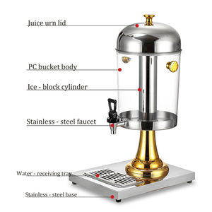 Lebensmittelechter Getränkespender aus Edelstahl für Hotel und Restaurant, 8/16/24L, Saftspender, Kühler Bierspender zum günstigen Preis - Product Image 6