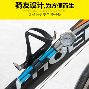 Pompe à vélo Yueli en alliage d'aluminium 210 Psi avec manomètre et adaptateur pour valves Schrader et Presta - Product Image 4