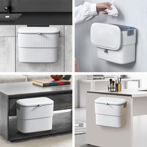 Nouvelle poubelle en PP, style moderne, pour la cuisine, sans perçage, à suspendre au mur, grande capacité, seau de rangement - Product Image 2