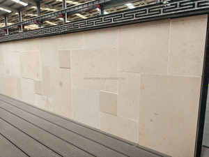 Pierre calcaire beige naturelle Caso, marbre doré Jura Castel Beige <span class=keywords><strong>pour</strong></span> revêtement mural extérieur, carreaux de décoration murale extérieure, finition cuir - Product Image 6