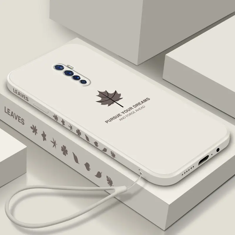 Reine Farbe personal isierte Ahornblatt Design weiche Silikon Telefon hülle für Oppo Reno 6