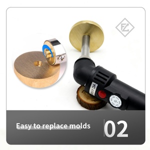 Poignée métallique estampée en acier personnalisée avec logo, outil de pressage à froid pour cuir, fer à souder à chaud pour cuir - Product Image 5