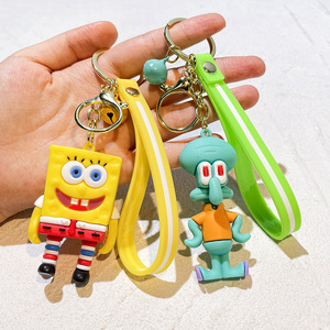 Llavero de PVC de Bob Esponja y Sr. Krabs, Diseño Animado en 3D, Lindo y Suave, Colgante para Coche - Product Image 4