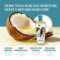 Sérum capillaire à l'huile de coco 200 ml, enrichi aux extraits végétaux, léger et non gras, prévient la casse, hydratation longue durée pour cheveux secs