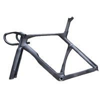 Nouveau cadre de vélo de route en fibre de carbone 2026 avec frein à disque et guidon aile de mouette compatible Di2 700C