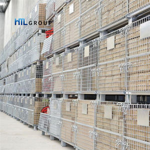 Entrepôt industriel en fil galvanisé empilable, 10 pièces, conteneur de cage en acier à maille galvanisée - Product Image 5