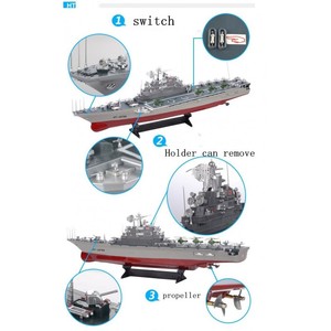 1:275 Super RC Aircraft Carrier 760mm RTR corazzata 3D cartone Ridge navi motoscafo Yacht giocattolo elettrico per acqua 2878T - Product Image 6