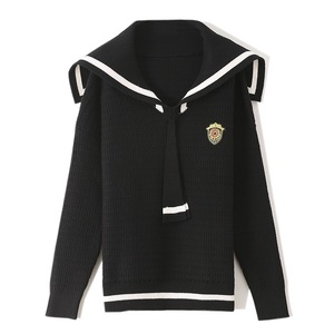Meilleur design de <span class=keywords><strong>col</strong></span> <span class=keywords><strong>marin</strong></span> d'automne populaire et insigne doux pull tricoté pull en cachemire pour femmes - Product Image 3