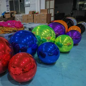 कस्टम विज्ञापन पार्टी घटना रंगीन चमकदार दर्पण के गुब्बारे में इंफ्लेटेबल मिरर बॉल pvc इंफ्लेटेबल मिरर बॉल