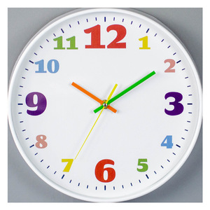 Reloj de pared colorido de 12 pulgadas para niños, reloj de pared colgante de dibujos animados para el hogar, reloj de pared de cuarzo moderno Simple nórdico para decoración del hogar - Product Image 5