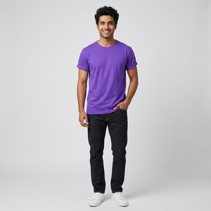 T-shirts en coton pour hommes à coupe ample, vente en gros, t-shirts à épaules tombantes, légers et tendance pour le style de rue estival - Product Image 1