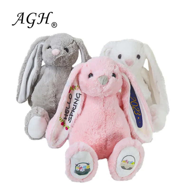 2023 New Design Hot Selling Printable Stuffed Toy Doll Soft Plush Animals Custom Easter Gifts Sublimation Bunny Rabbit for DIY