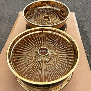 Hot Seller Gold Rims Spoke Wire <b>Wheel</b> Spoke Rims Chrome <b>Wheel</b> LENZIO Wire <b>Wheels</b> - Product Image 4