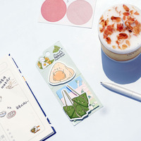 Nekoni Mignonnes notes autocollantes Kawaii avec images de nourriture, marque-pages en papier pour bloc-notes adhésifs