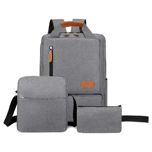 Nuovo design stile britannico vendita calda della fabbrica della scuola zaino per computer portatile zaino set 3 in 1 borsa per laptop