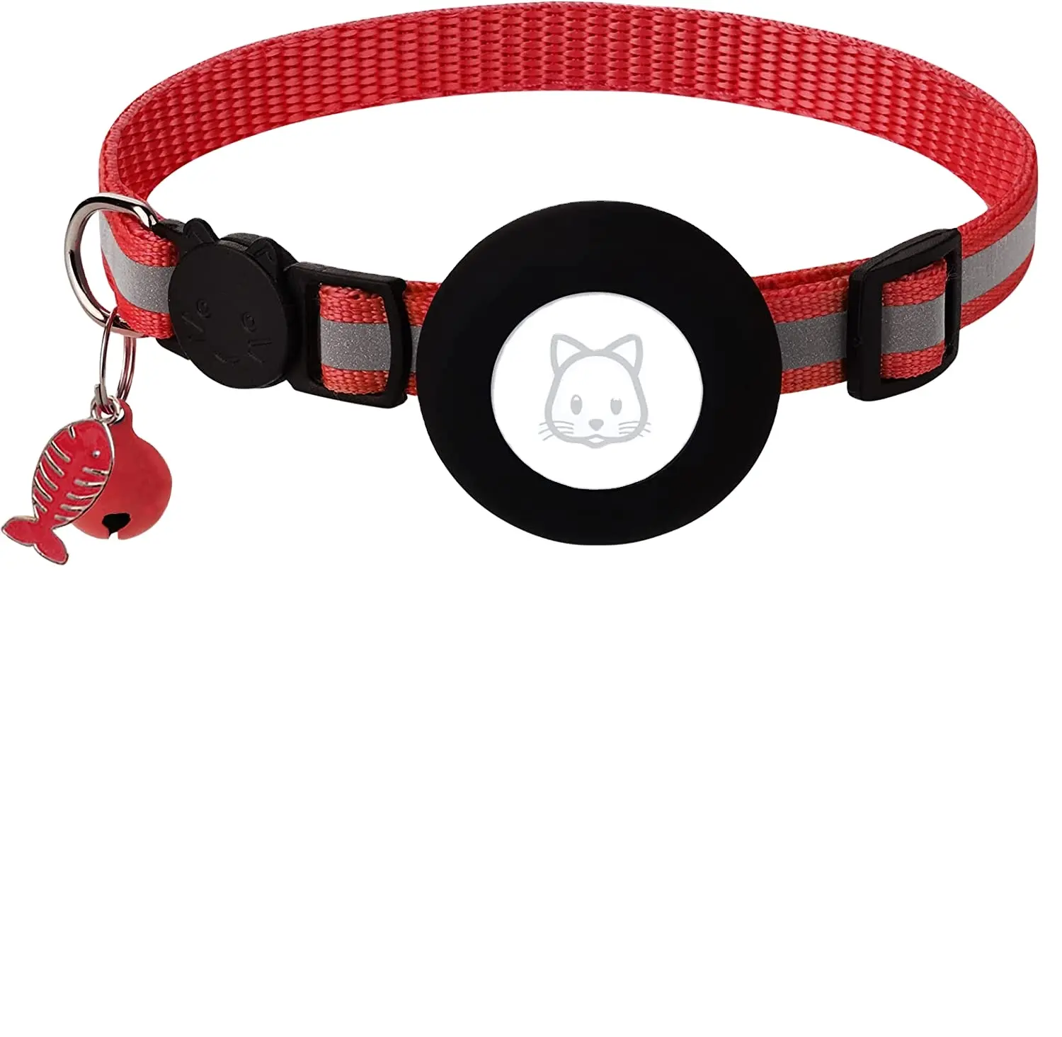 Hot Selling New Style Reflective Nylon Cat Collar With Apple Airtag Tracker Protection Cover And Bell