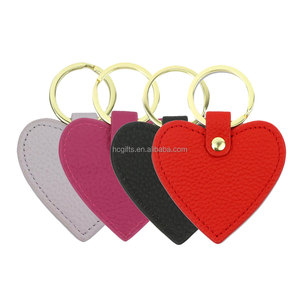 Groothandel op maat gemaakte PU lederen sleutelhanger ID-kaarthouder toegangscontrole beschermhoes schattige ronde sleutelring reiscadeau voor vrouwen - Product Image 3