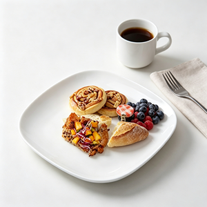 Assiettes Carrées en Porcelaine Blanches pour Dessert et <span class=keywords><strong>Salade</strong></span>, Style Moderne pour Dîner de Restaurant - Product Image 2