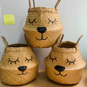 Convenient Handmade Woven <b>Basket</b> Seagrass Storage Belly <b>Basket</b> Laundry <b>Basket</b> <b>for</b> Home - Product Image 5