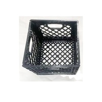 Caisse à lait haute résistance pliable de 16qt avec couvercle en plastique Boîte de rangement en plastique pliable, empilable et facile à saisir