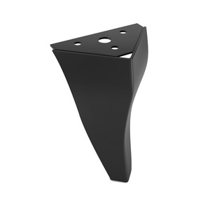 Isela <b>metal</b> <b>leg</b>. Steel. Chrome. Furniture support. Top plate. Height 120mm - Q&Q black finish - Product Image 1