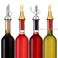 Vertedor de botellas a precio de fábrica, vertedor de botellas de licor con tapa automática para Alcohol, caño de vertido de acero inoxidable con enchufe para vino