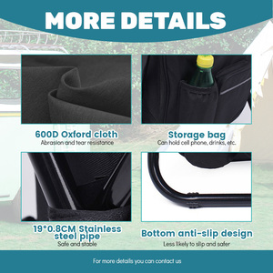 Складной стул-рюкзак из металла Extra Wide Oxford — портативное современное решение для мастерской и использования на улице - Product Image 5