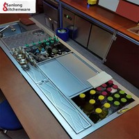 Table de préparation réfrigérée standard de 1,5 m en acier inoxydable argenté 220 V, plan de travail commercial, comptoir de bar, fabriqué en Chine continentale