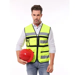 EN20471 yüksek görünürlük sarı turuncu mavi yeşil güvenlik iş güvenliği yelek yansıtıcı güvenlik yelek