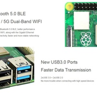 Carte de développement Raspberry Pi 4 Modèle B avec 1 Go/2 Go/4 Go/8 Go de RAM, entièrement mise à niveau, PI4B-8GB, fabriquée au Royaume-Uni