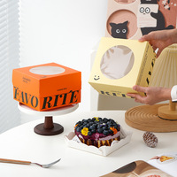 Boîte d'emballage de gâteau coupé au fromage 4 pouces 6 pouces lait jaune Ins West Point Box Boîte à dessert en carton pour la cuisson