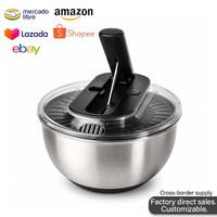 RVS wasmand fruit- en groente droger groente afgietbak salade spinner keukenhulpjes